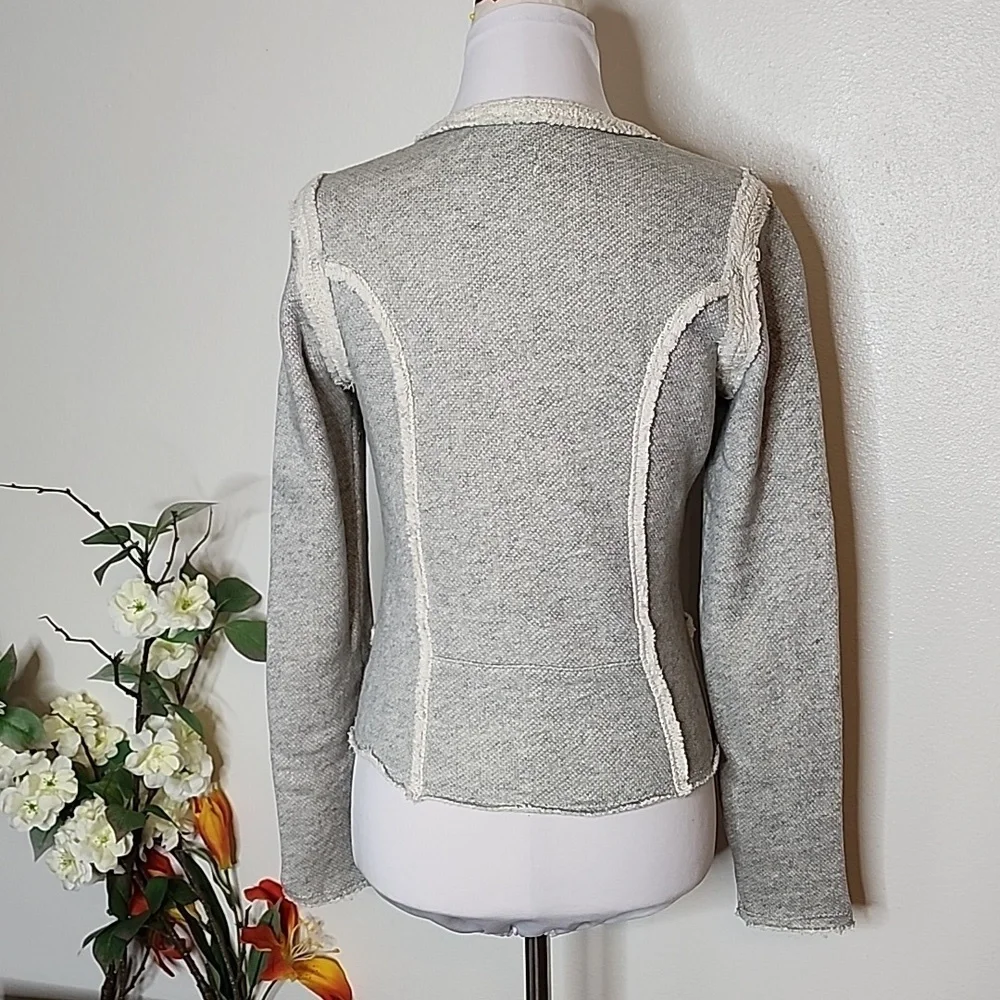 Lucky Lotus Lucky Brand Assymetrical French Terry Moto Jacket Bohemian Summer - Picture 4 of 11